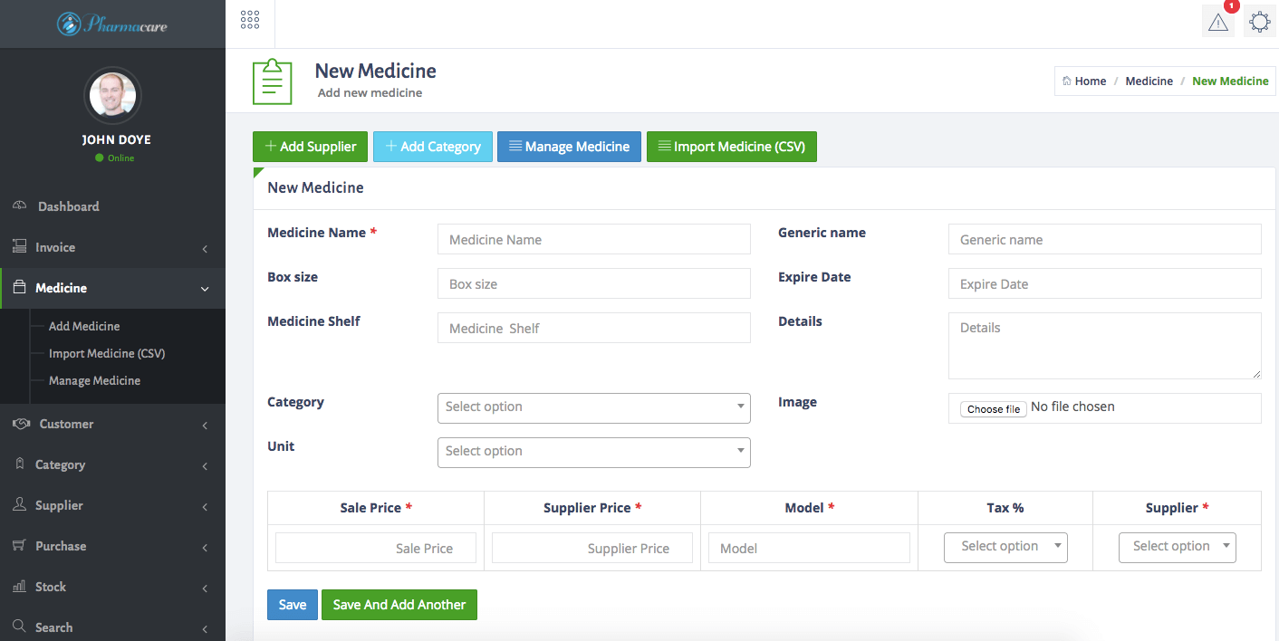 pharmacyl Management System medicine 